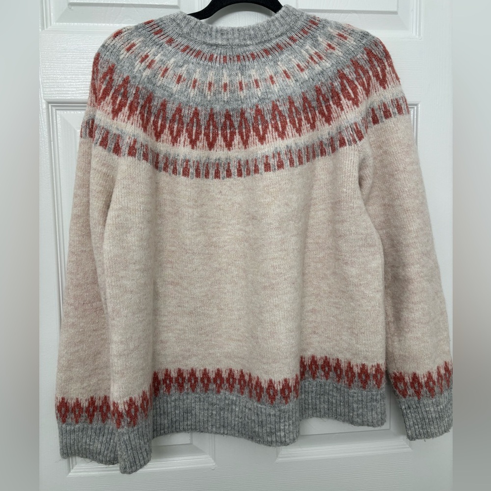 Fair Isle Sweater Cream and Gray Women’s XXL evolution by Cyrus - Picture 4 of 5